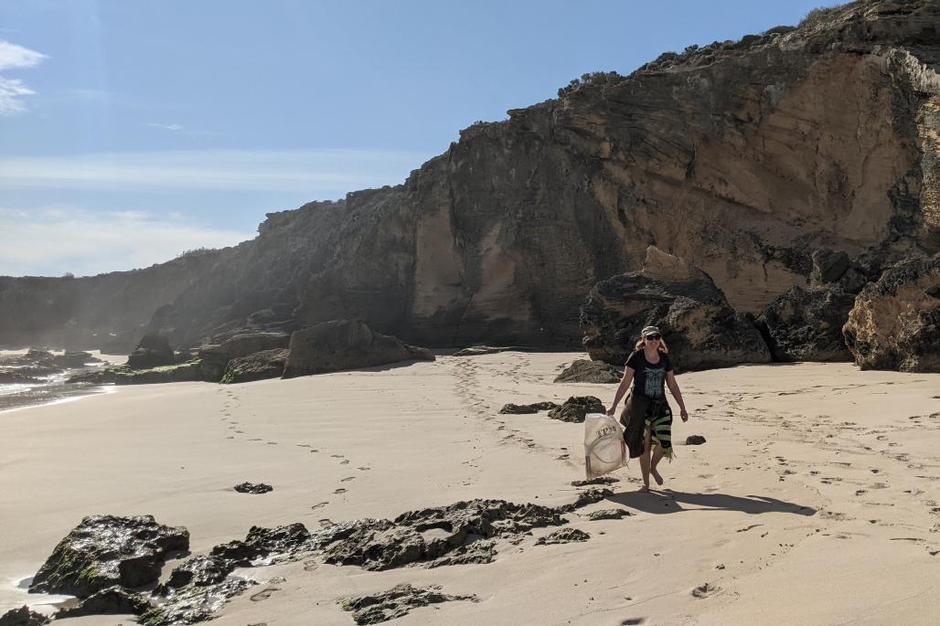 volunteer on beach