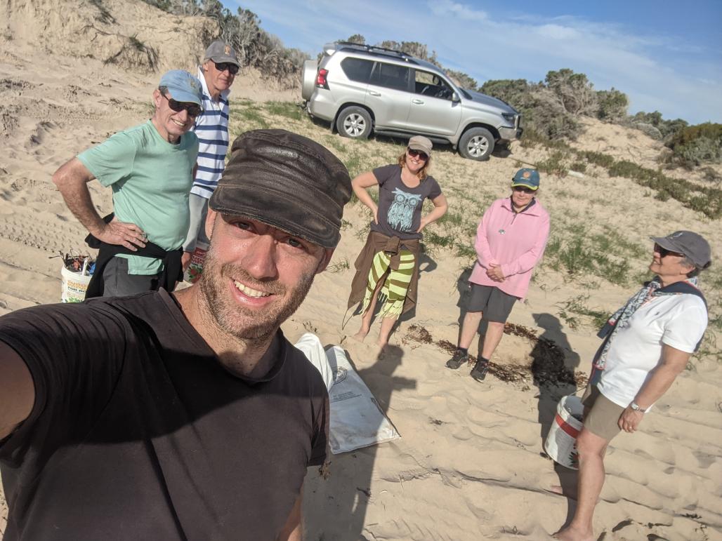 volunteers on beach