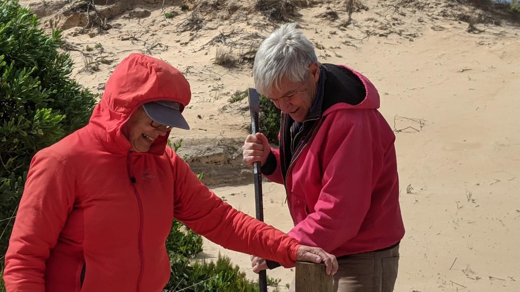 volunters on the beach