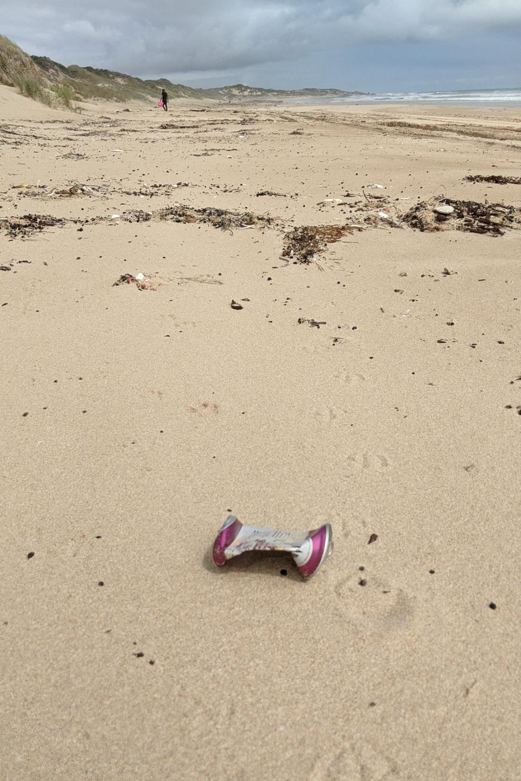 trash on beach