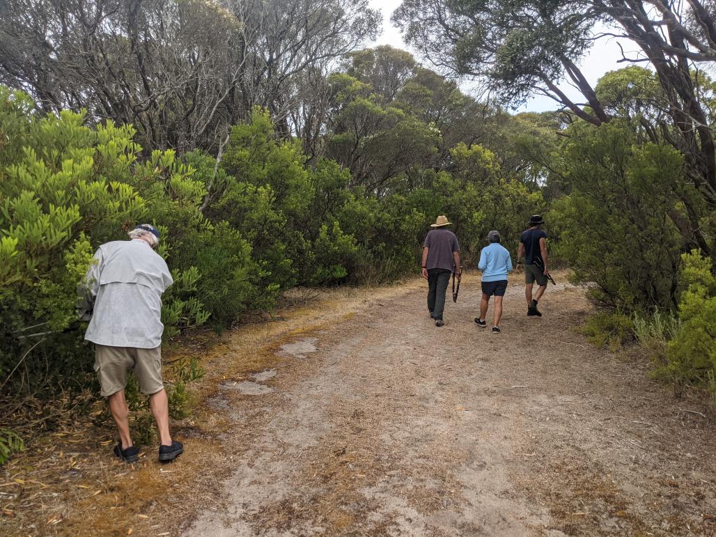 volunteers on trail